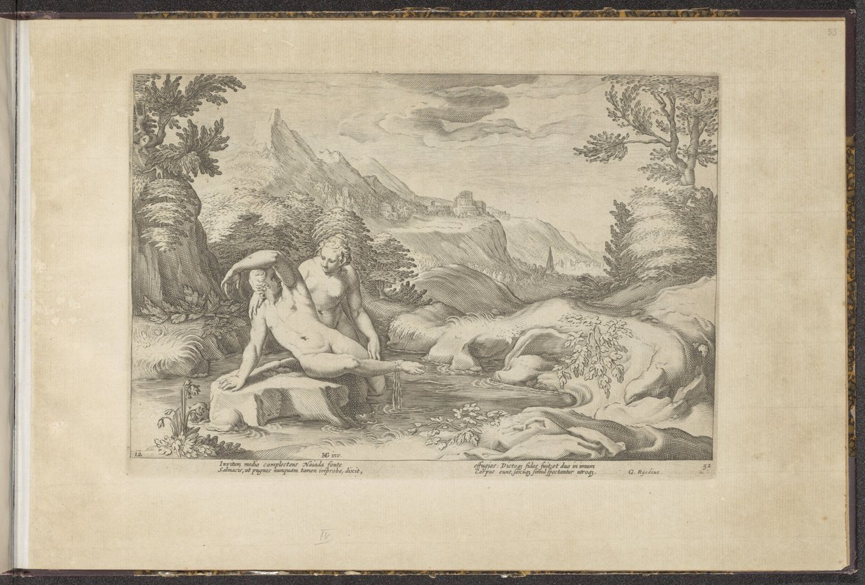 Salmacis und Hermaphroditus (Ovids Metamorphosen) von Hendrick Goltzius (workshop of)