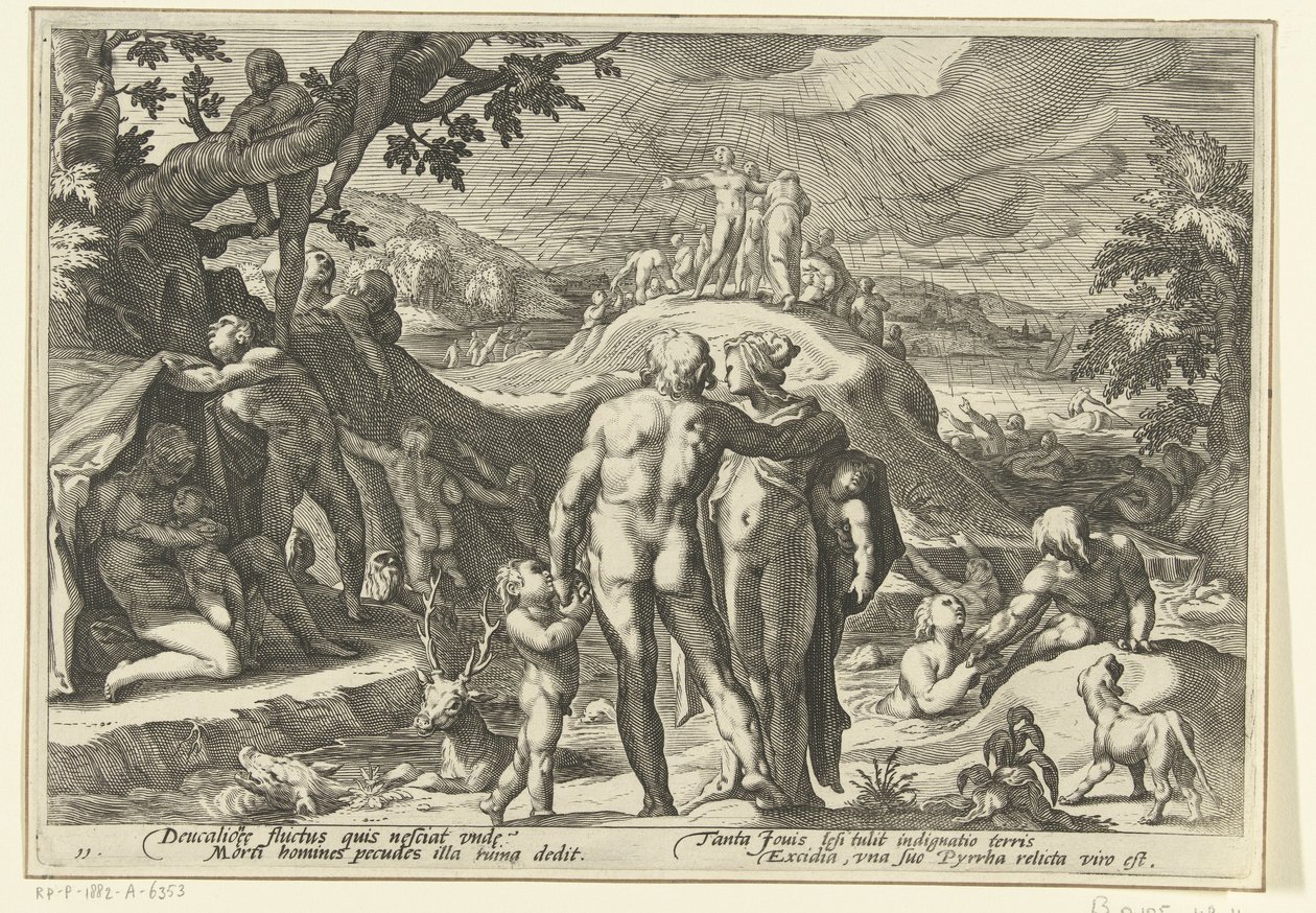 Sintflut von Deukalion (Ovids Metamorphosen) von Hendrick Goltzius (workshop of)
