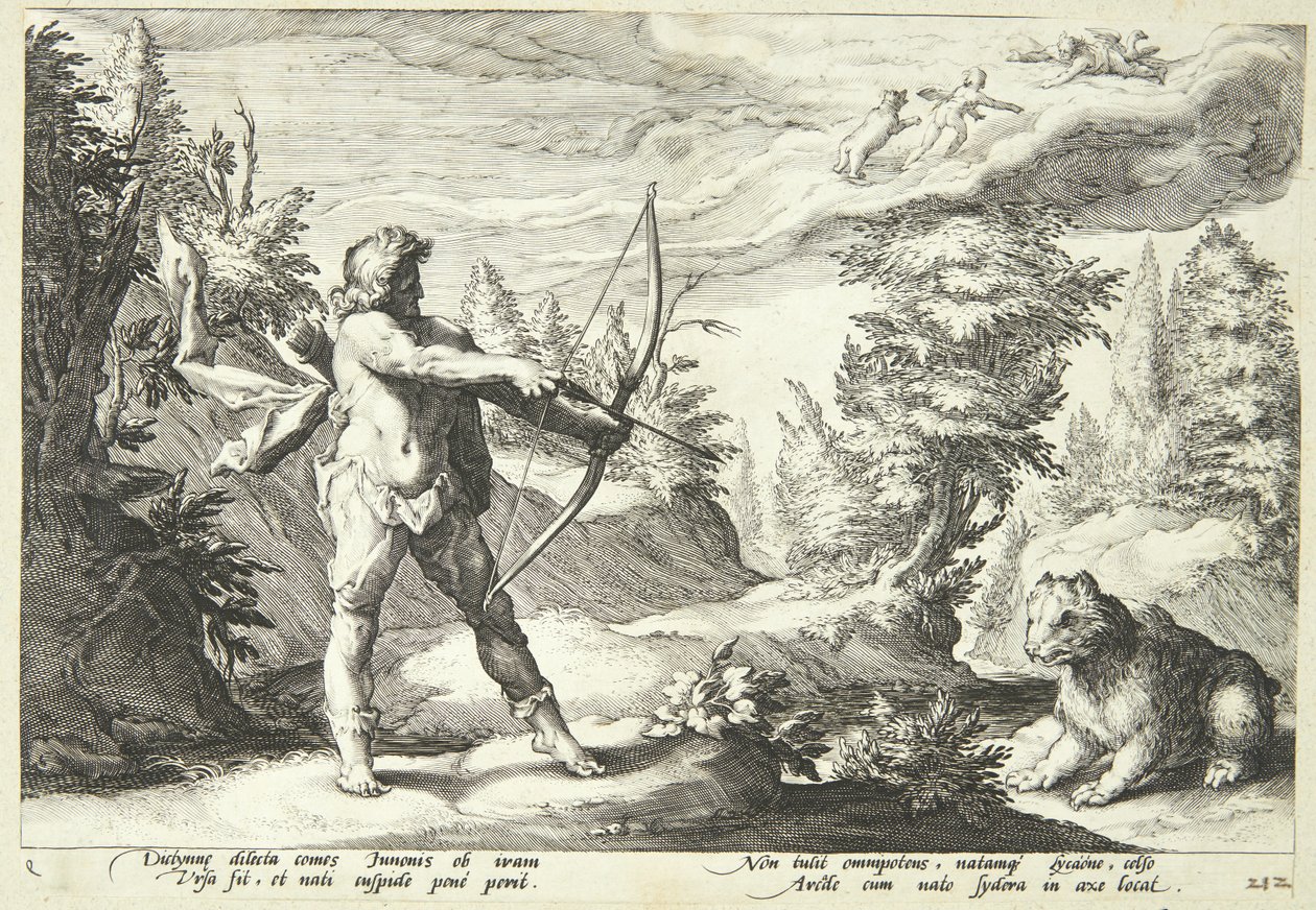 Arcas bereit, seine Mutter zu töten von Hendrick Goltzius