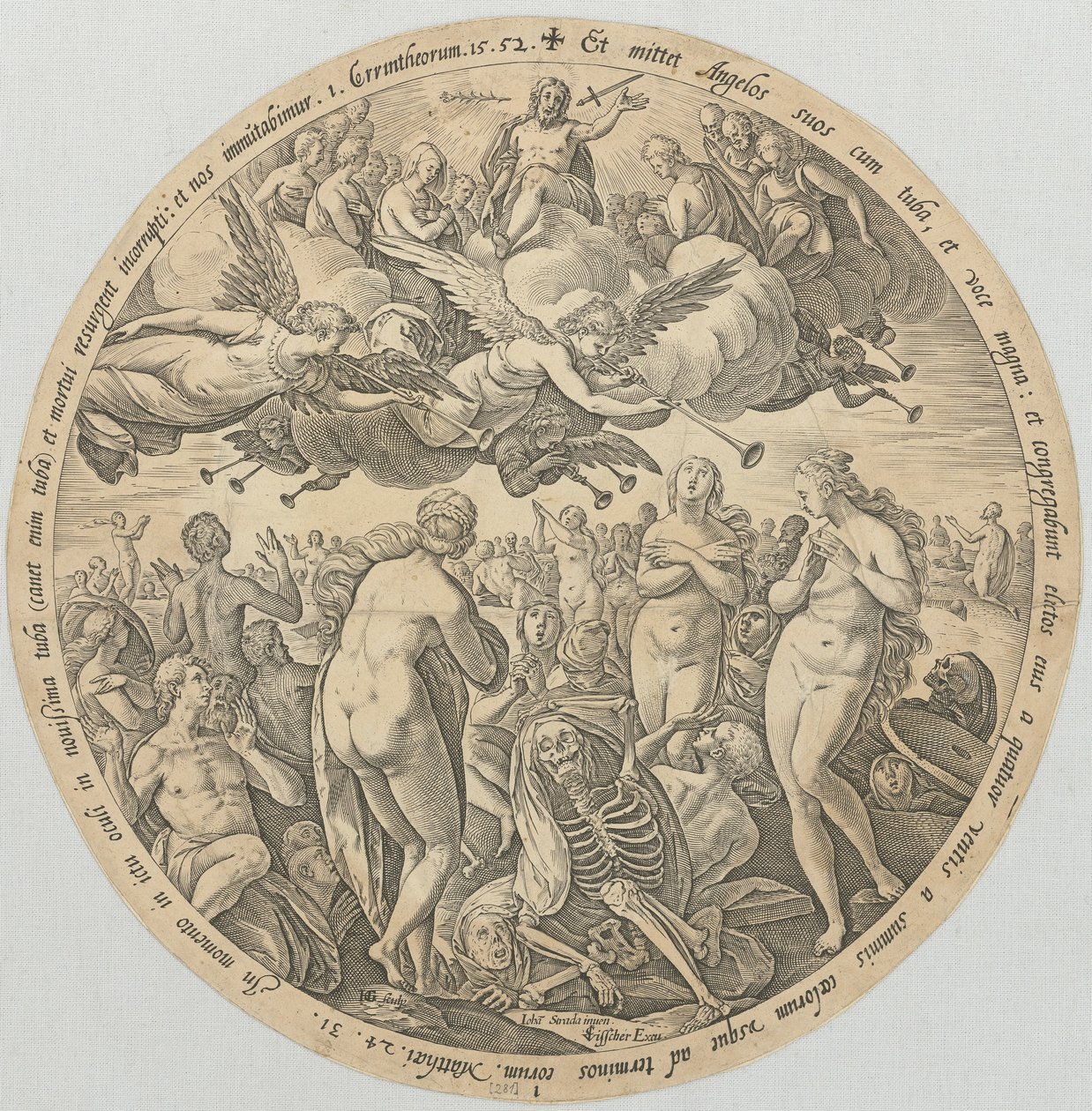 Auferstehung der Toten, Blatt 1 der Folge "Die vier letzten Dinge" von Hendrick Goltzius