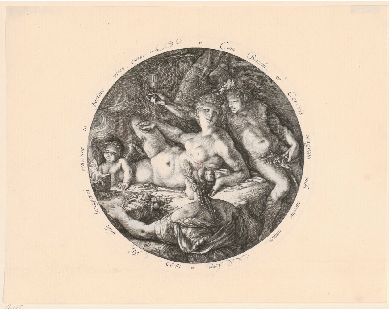 Bacchus, Ceres und Venus von Hendrick Goltzius