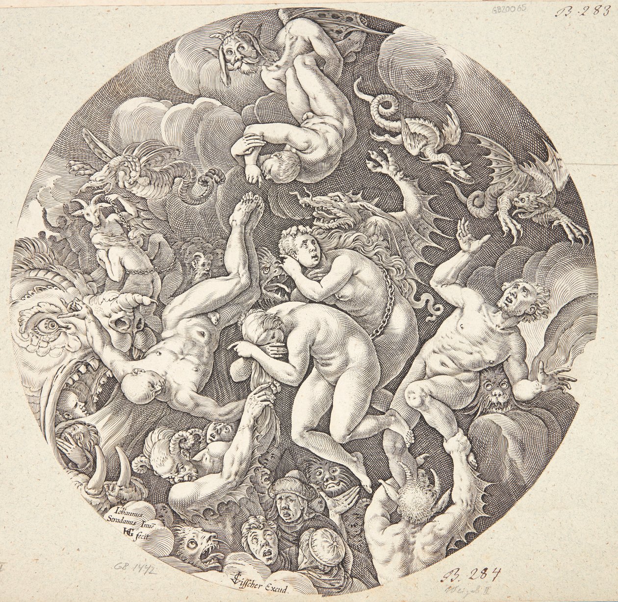 Der Fall der Verdammten von Hendrick Goltzius