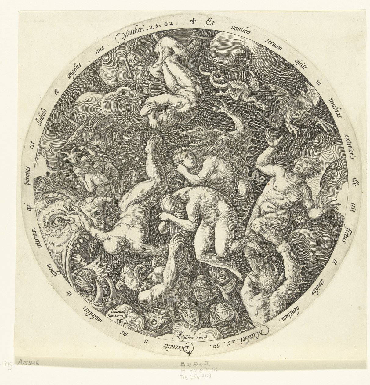 Die Verdammten betreten die Hölle von Hendrick Goltzius