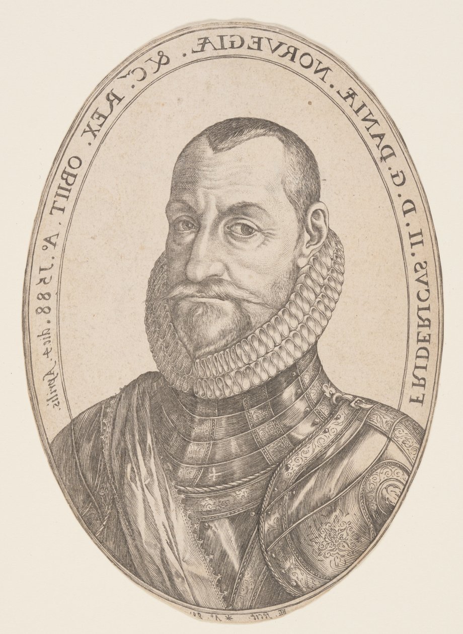 Friedrich II., König von Dänemark und Norwegen von Hendrick Goltzius