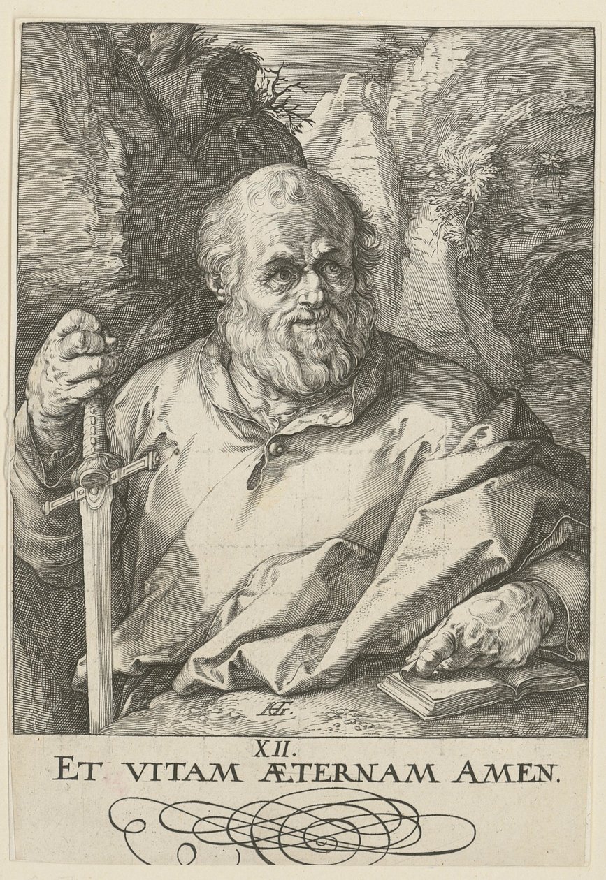 Matthias, Blatt 13 der Folge "Christus, die zwölf Apostel und Paulus" von Hendrick Goltzius