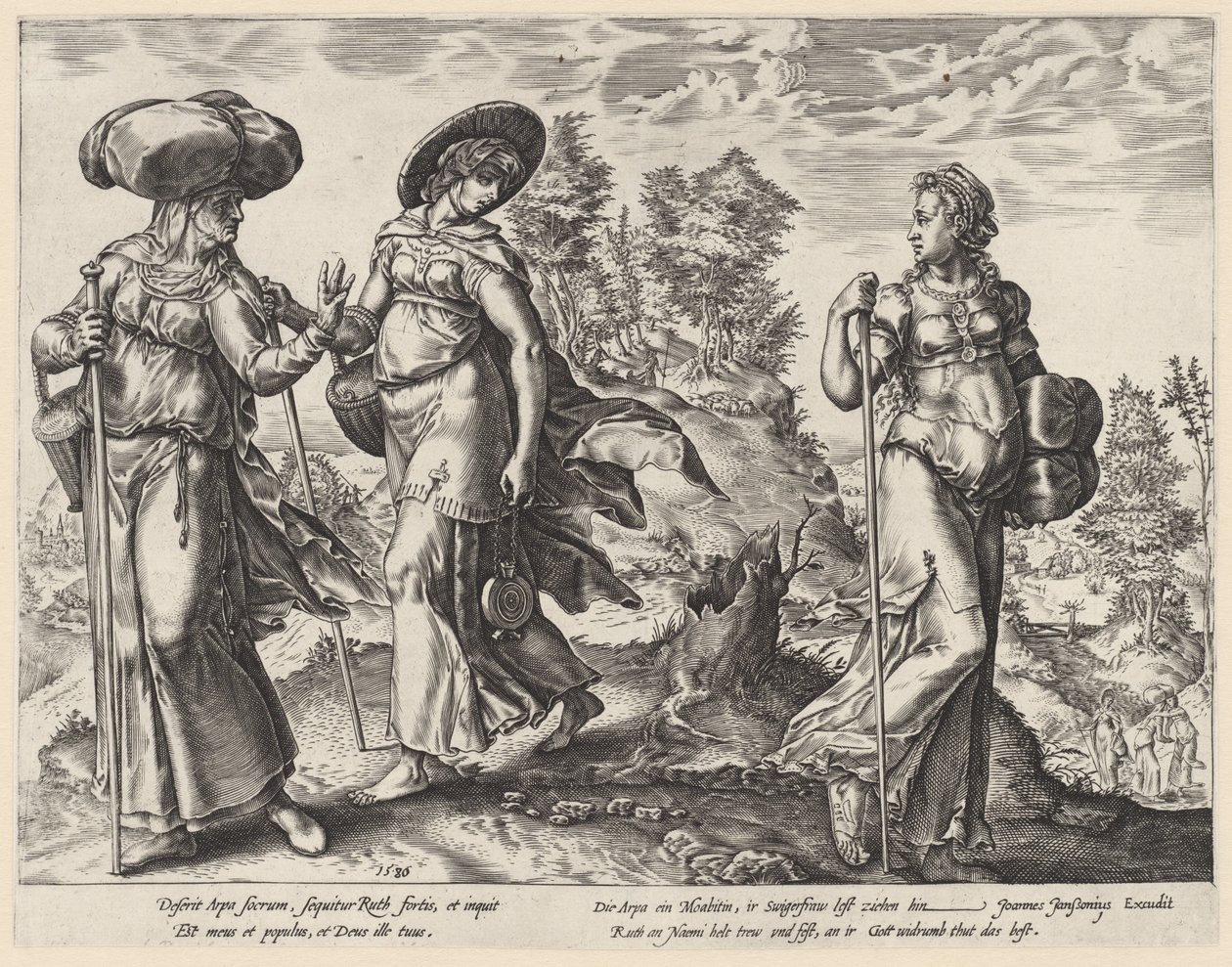 Orpa verlässt Naomi und Ruth von Hendrick Goltzius