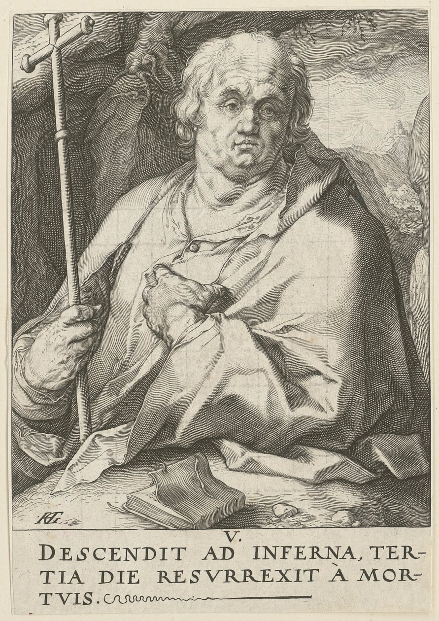 Philippus, Blatt 5 der Folge "Christus, die zwölf Apostel und Paulus" von Hendrick Goltzius