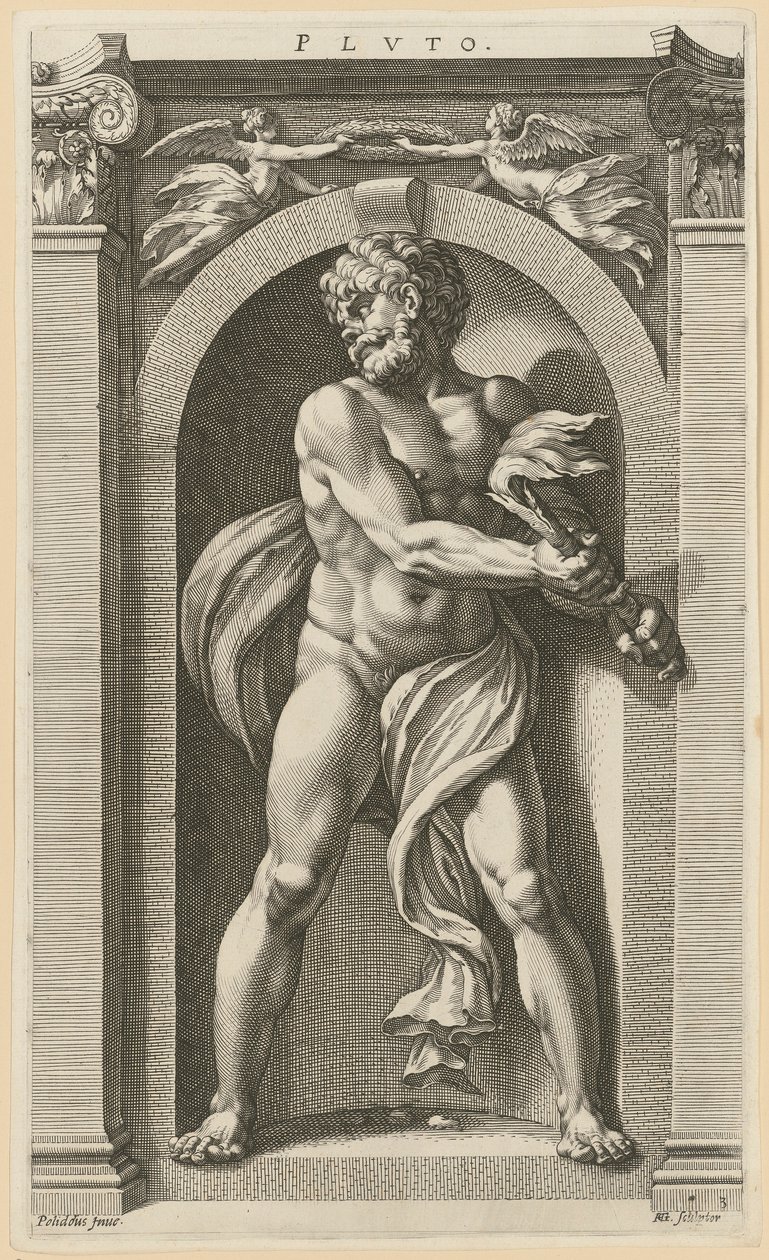 Pluto, Blatt 3 der Folge "Acht antike Gottheiten" von Hendrick Goltzius