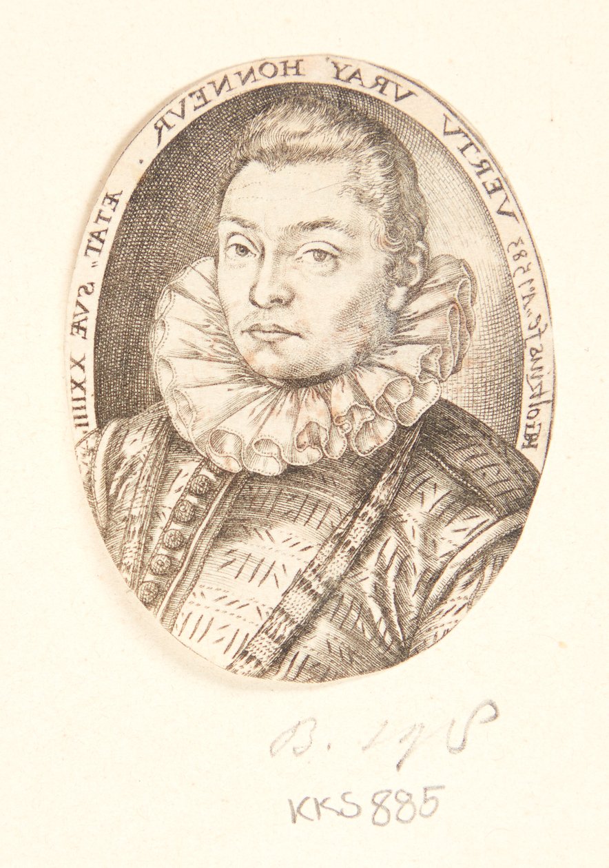 Porträt eines jungen Mannes, nach links gewandt von Hendrick Goltzius
