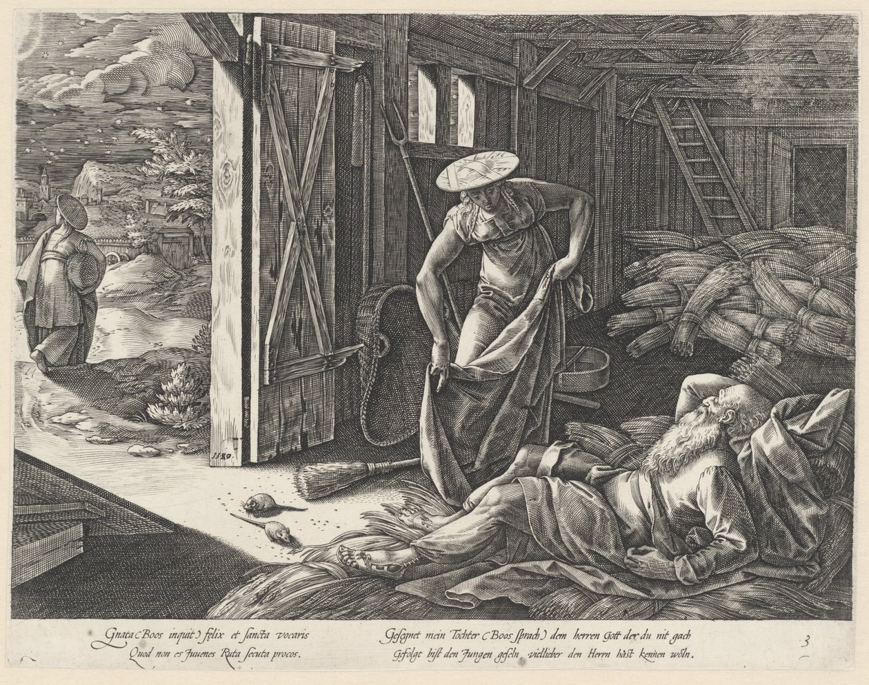 Ruth und Boaz in der Scheune von Hendrick Goltzius