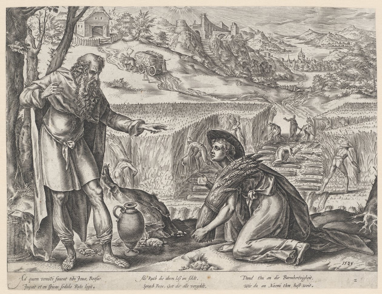Ruth liest Ähren im Feld von Boas von Hendrick Goltzius