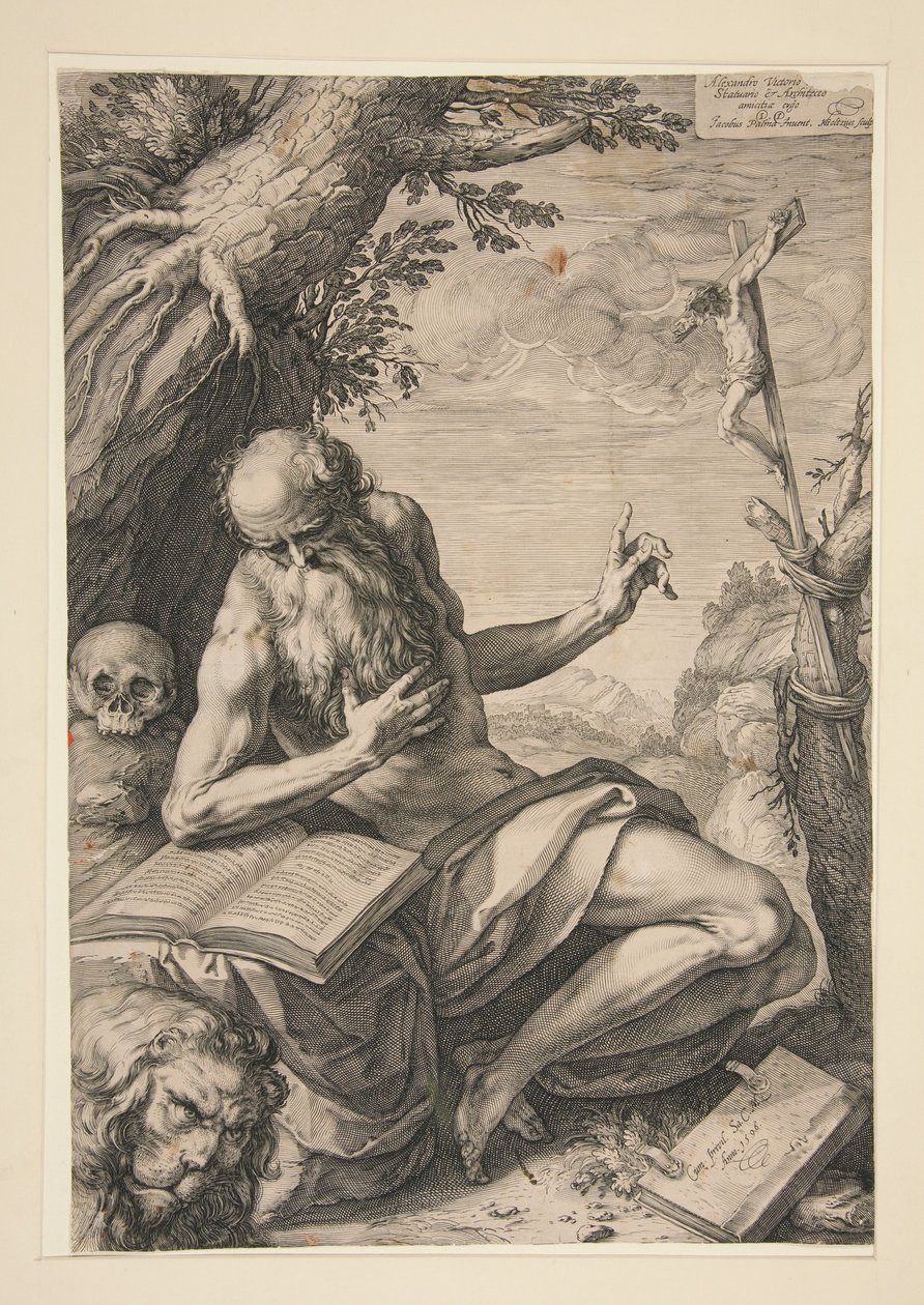 St. Hieronymus in der Wüste von Hendrick Goltzius