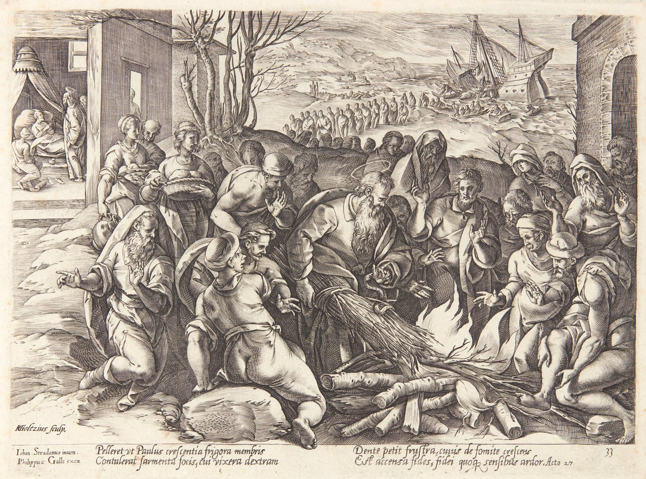 St. Paul von der Viper gebissen von Hendrick Goltzius