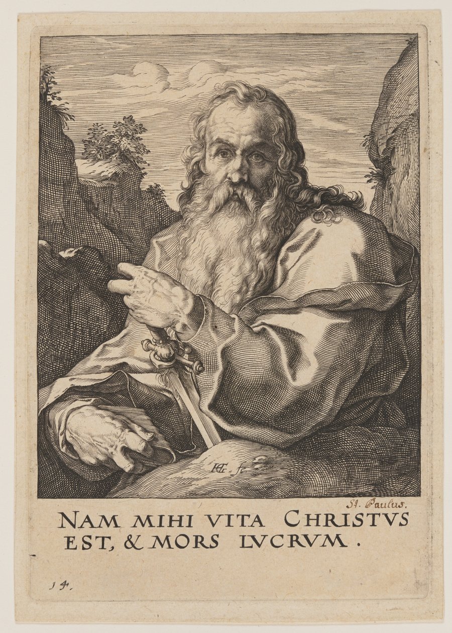 St. Paul, aus Christus, die Apostel und St. Paul mit dem Glaubensbekenntnis von Hendrick Goltzius