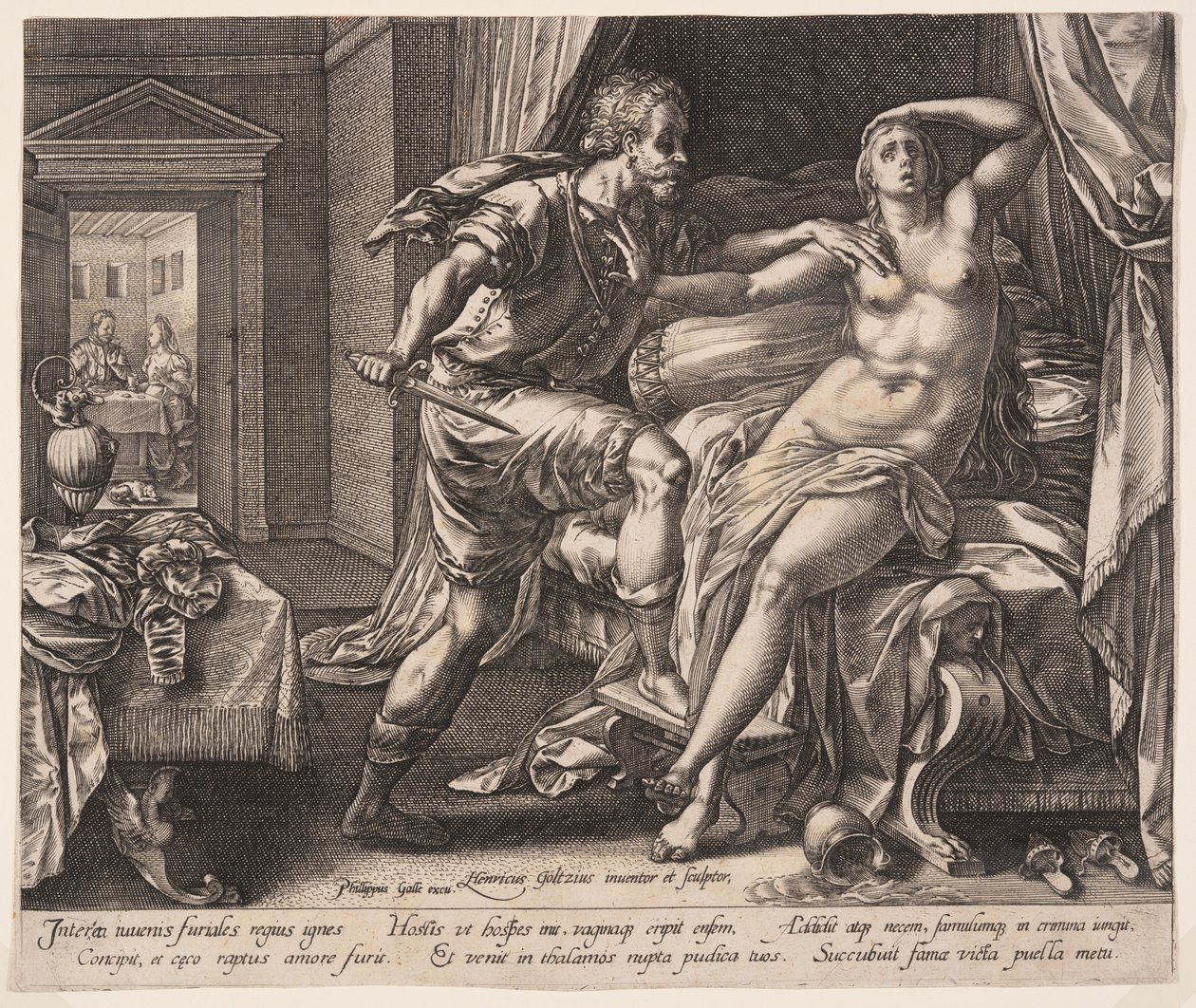 Tarquinius und Lucretia, aus Die Geschichte von Lucretia von Hendrick Goltzius