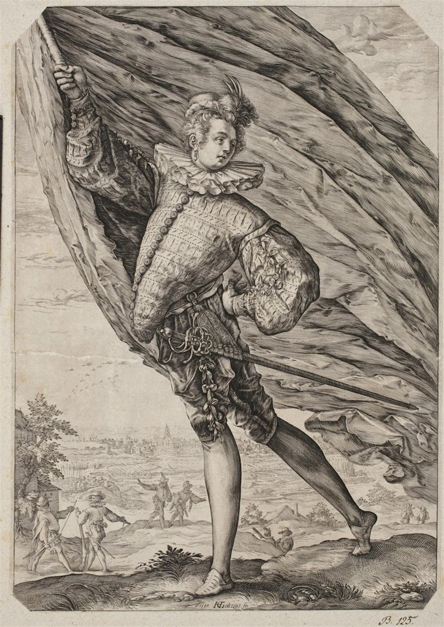 Der große Fahnenträger von Hendrick Goltzius