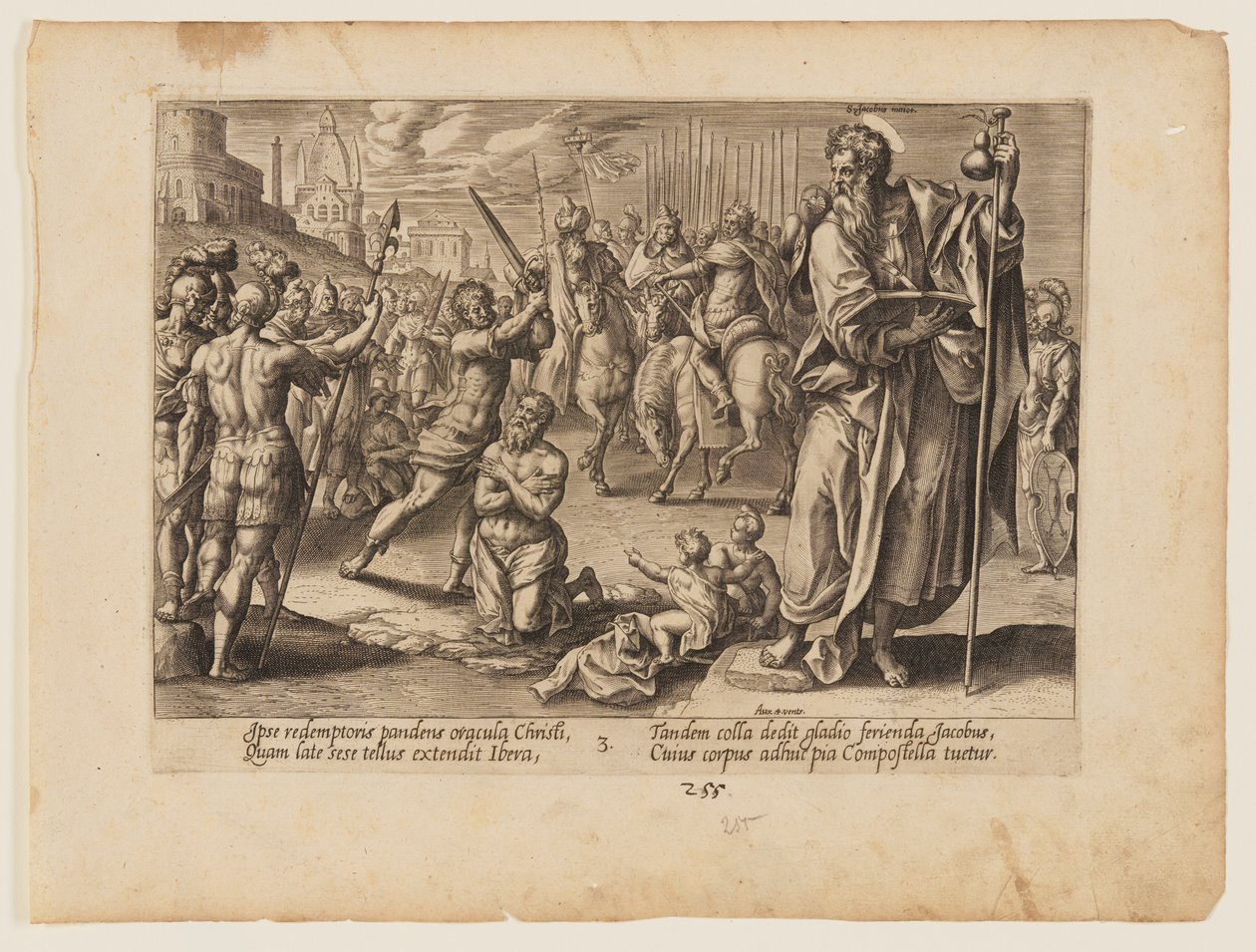 Das Martyrium des Heiligen Jakobus Major, aus Das Martyrium Christi und der Apostel von Hendrick Goltzius