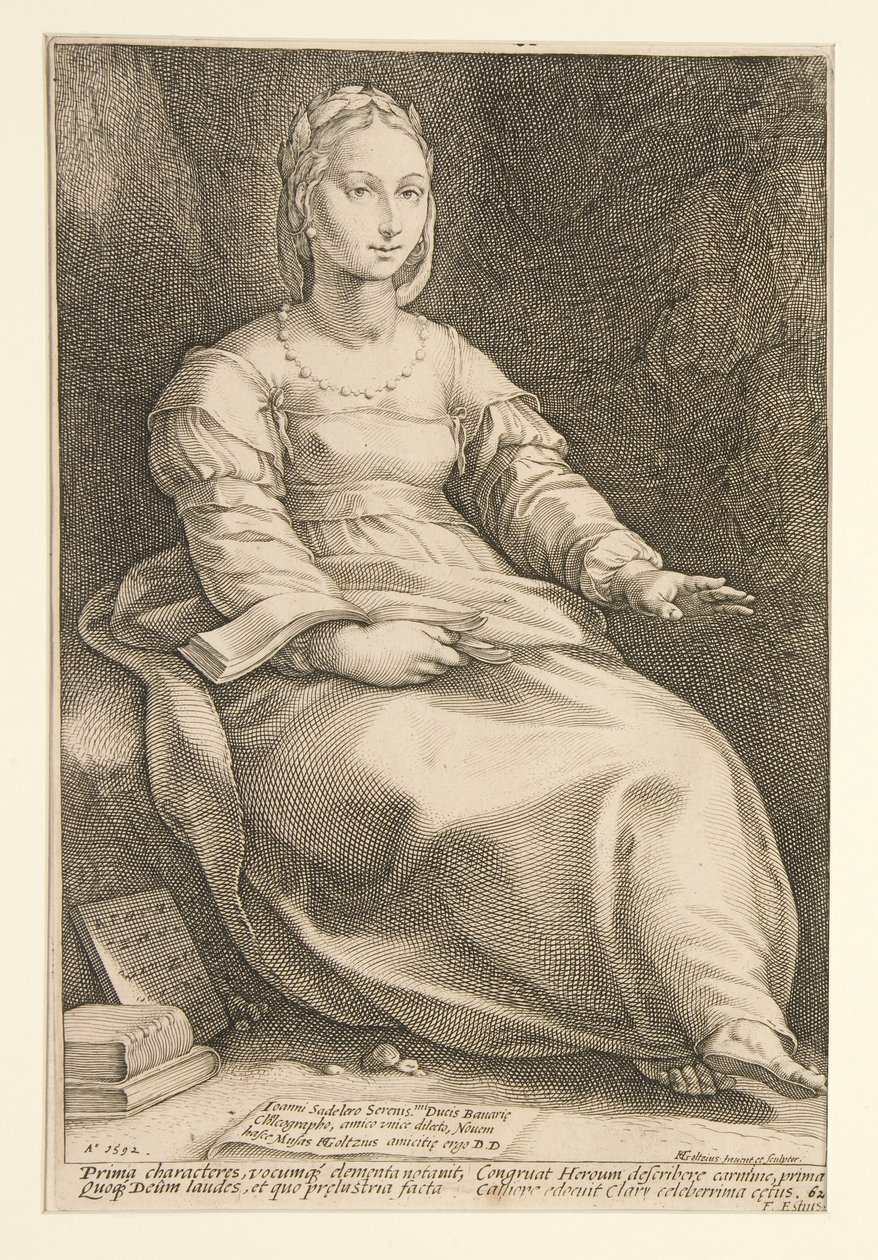 Die neun Musen: Kalliope, Nr. 1 in einer Serie von 9 von Hendrick Goltzius