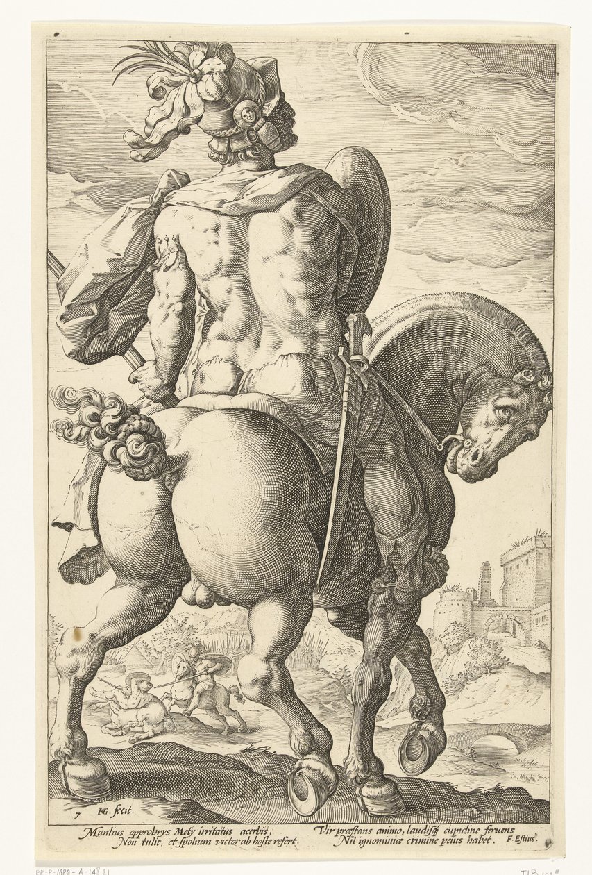 Titus Manlius zu Pferd von Hendrick Goltzius