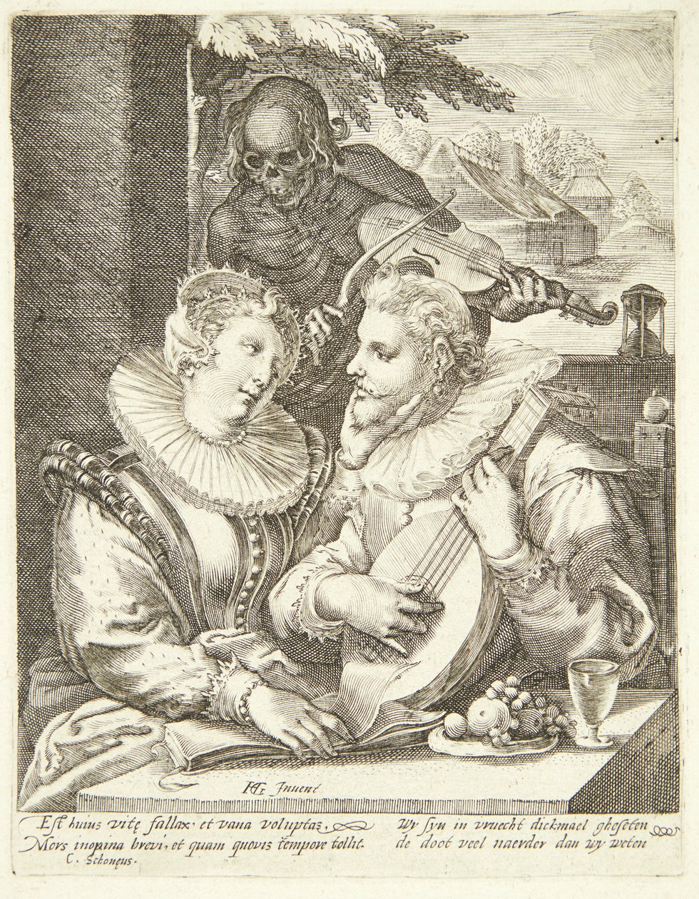 Junges Paar vom Tod besucht von Hendrick Goltzius