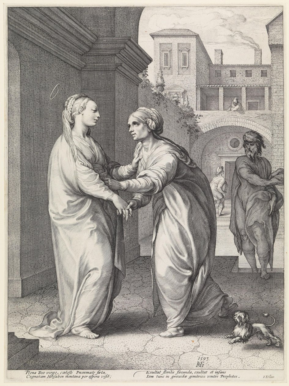 Heimsuchung, Maria und ihre Cousine Elisabet von Hendrick Goltzius