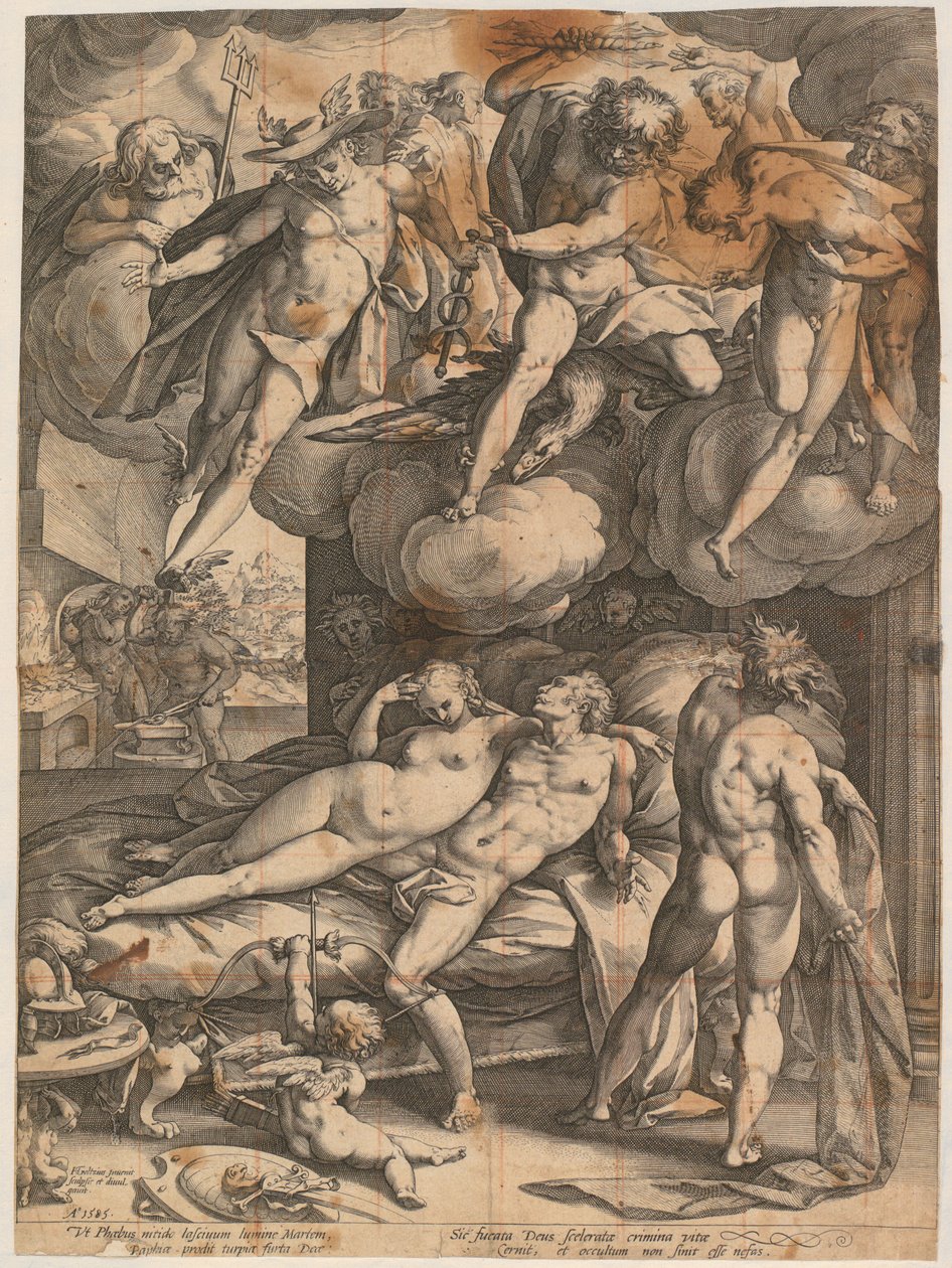 Vulkan überrascht Mars und Venus von Hendrick Goltzius