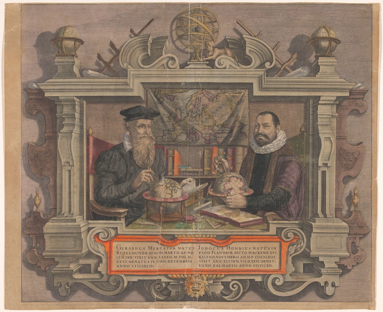 Porträt von Jodocus Hondius und Gerard Mercator von Hendrick Hondius (rejected attribution)