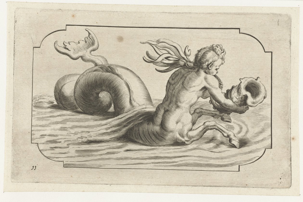 Seepferdchen mit männlichem Oberkörper von Hendrick de Keyser (I)