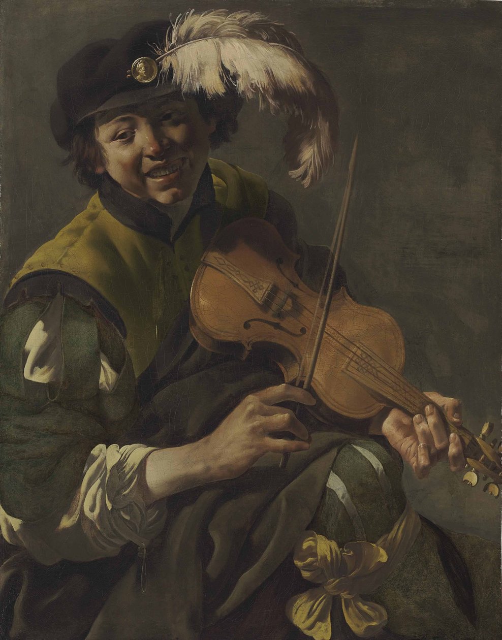 Ein Jugendlicher spielt Geige von Hendrick ter Brugghen