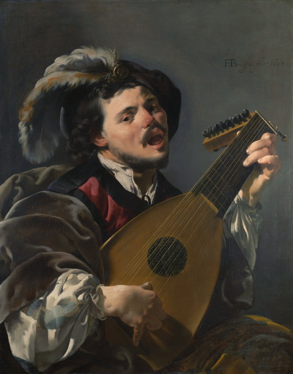 Ein Mann spielt Laute von Hendrick ter Brugghen