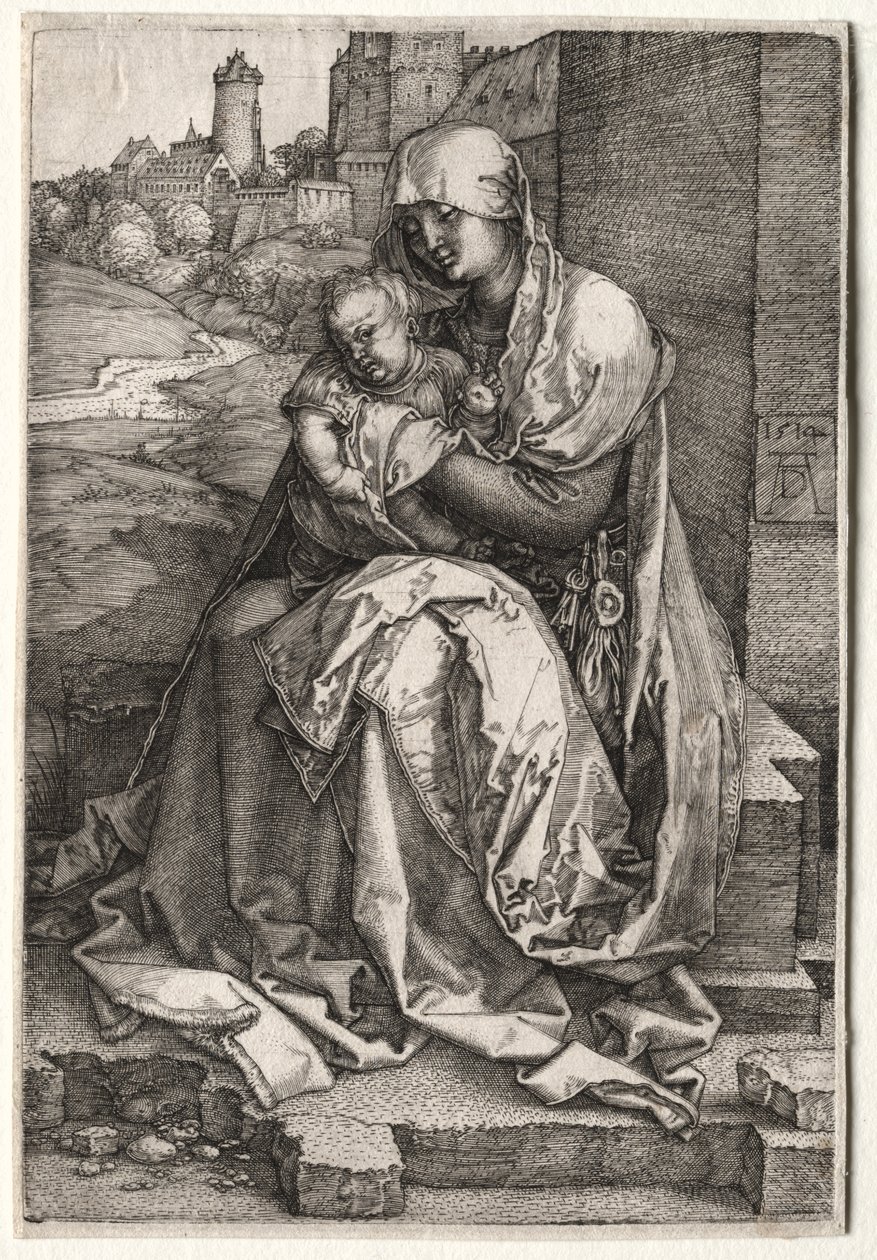Die Jungfrau und das Kind sitzen an der Mauer von Hendrick ter Brugghen