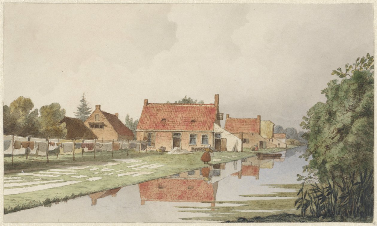 Bleichereien hinter einem Kanal von Hendrik Abraham Klinkhamer