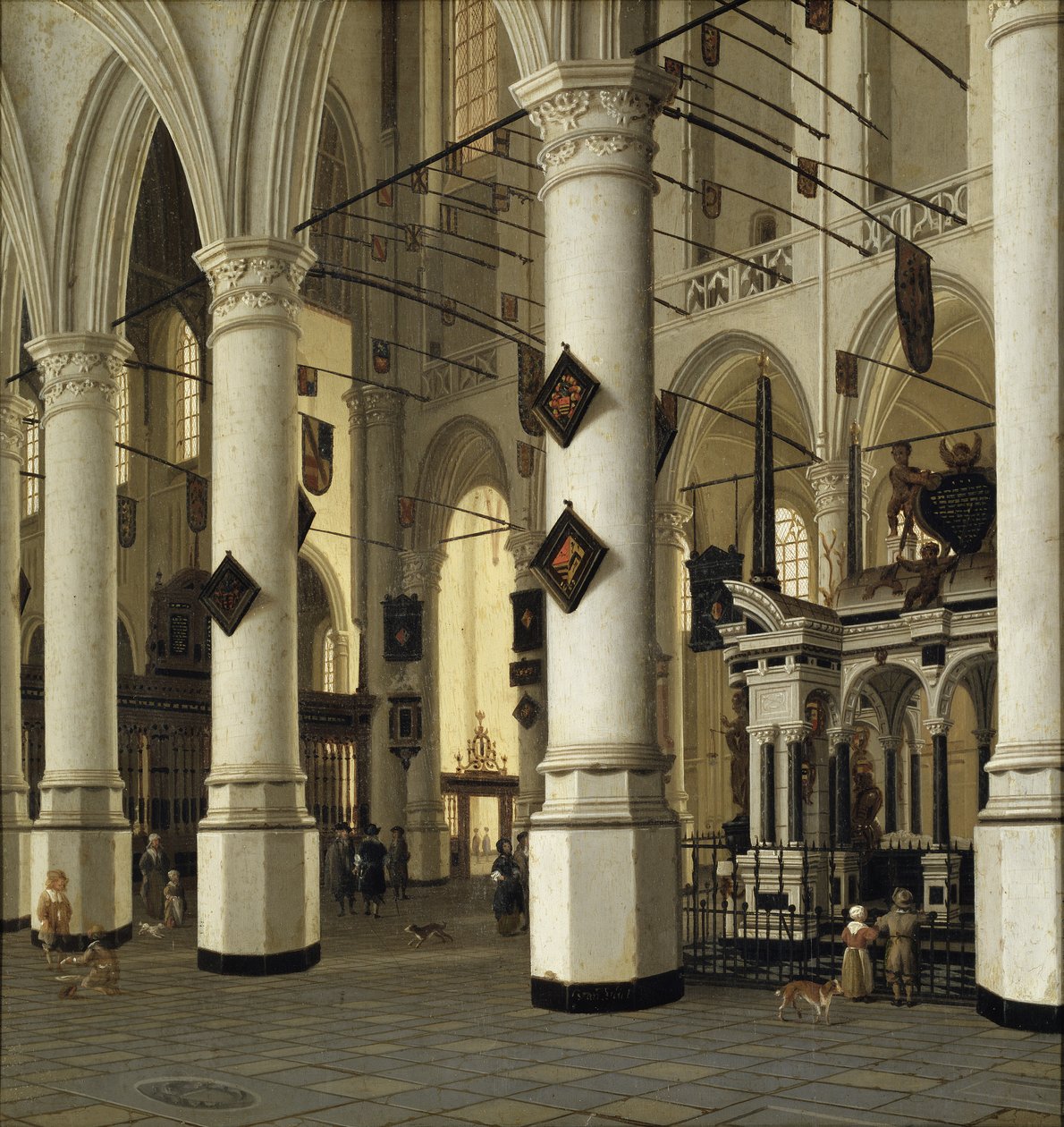 Innenraum der Nieuwe Kerk, Delft von Hendrik Cornelisz. van Vliet