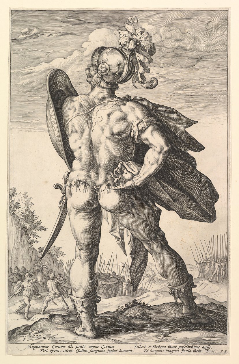 Marcus Valerius, aus der Serie Die römischen Helden, 1586 von Hendrik Goltzius