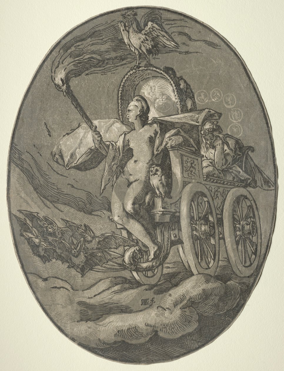 Sieben Gottheiten: Nox Nacht, 1588-1590 von Hendrik Goltzius