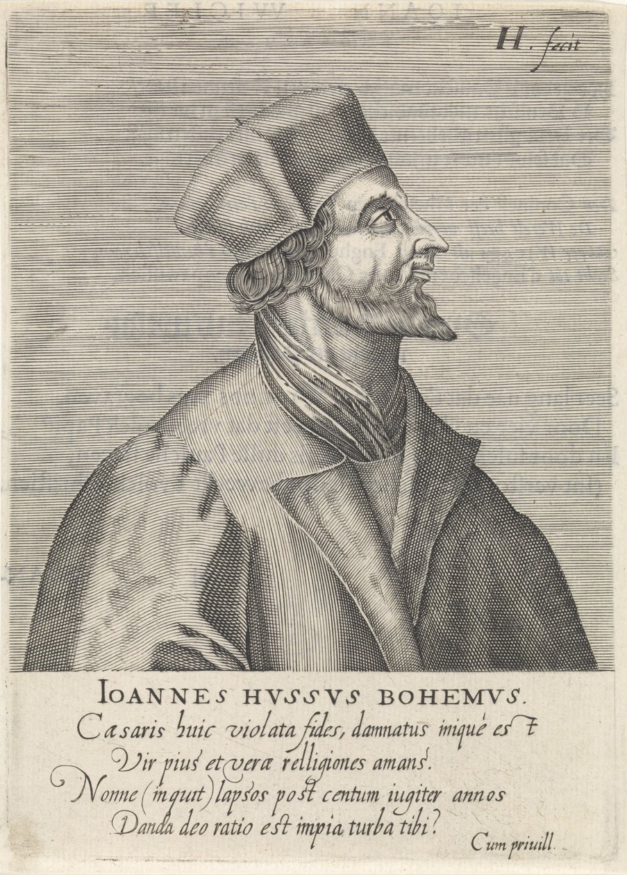 Porträt von Jan Hus, 1599 von Hendrik Hondius the Elder