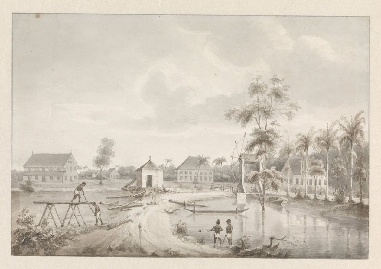 Ansicht einer Plantage, möglicherweise Rust en Werk von Hendrik Huygens