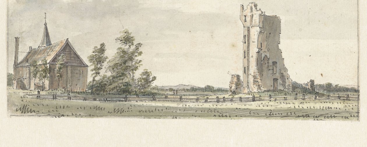 Die Ruine des Hauses zu Kleef bei Haarlem von Hendrik Spilman