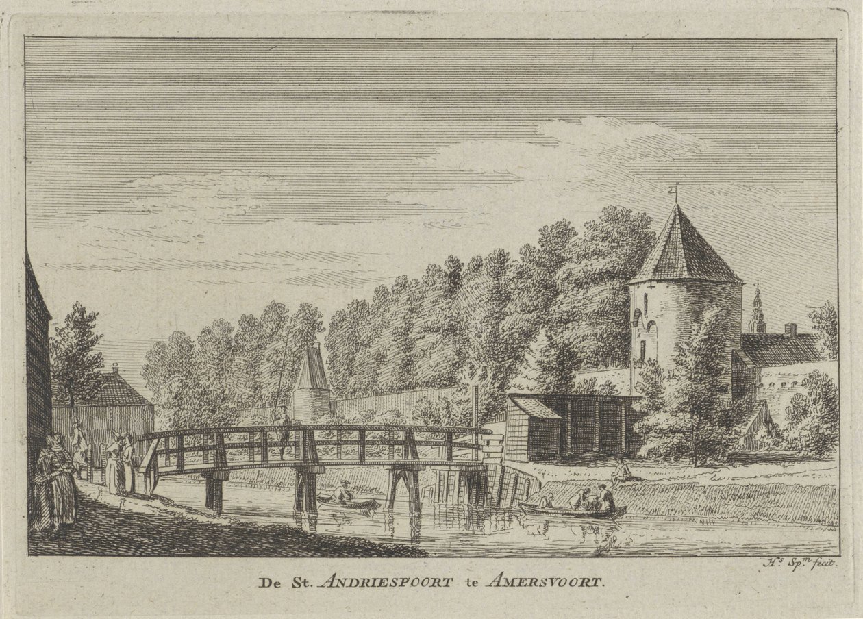 Ansicht des Sint Andriespoort in Amersfoort von Hendrik Spilman