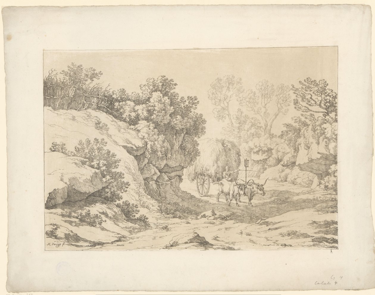 Heuwagen auf dem Weg von Hendrik Voogd