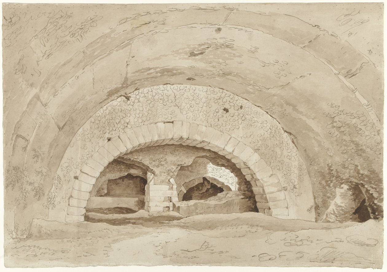 Sogenannte Ställe des Maecenas in Tivoli Gewölbe einer römischen Ruine von Hendrik Voogd