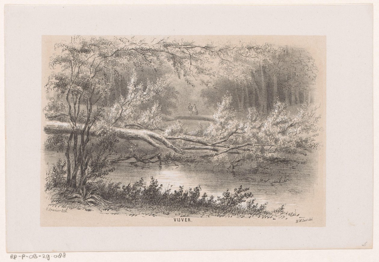 Umgestürzter Baum nach dem Sturm vom 28. Mai 1860 von Hendrik Wilhelmus Last