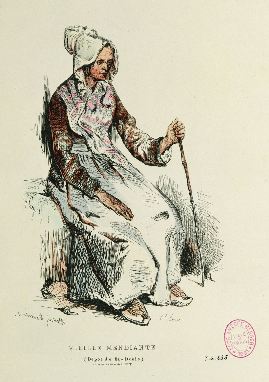 Alte Bettlerin von Henri Bonaventure Monnier