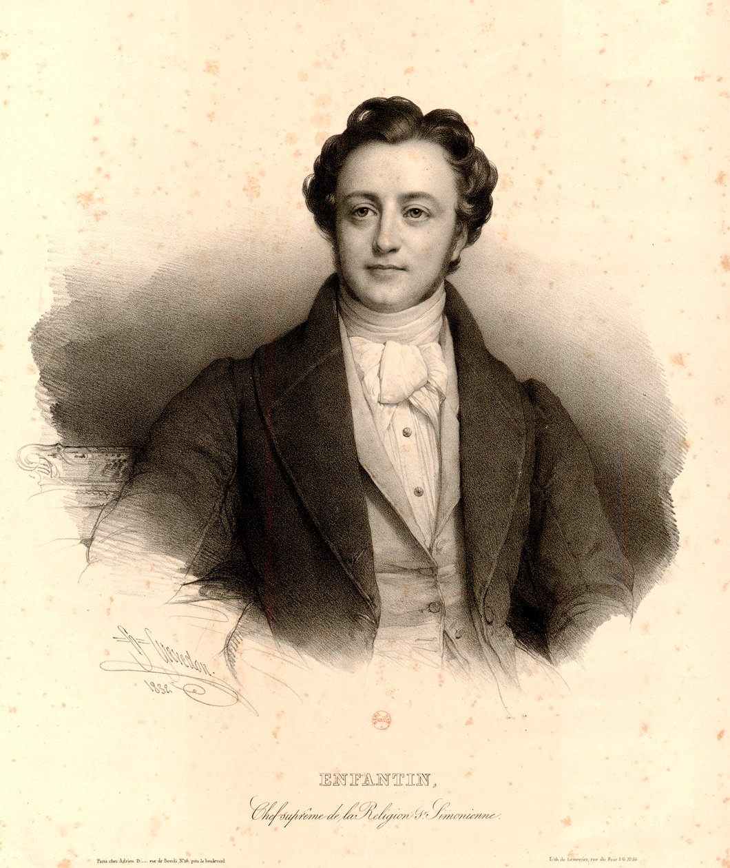 Enfantin Chef suprême der Saint-Simonianischen Religion von Henri Grevedon