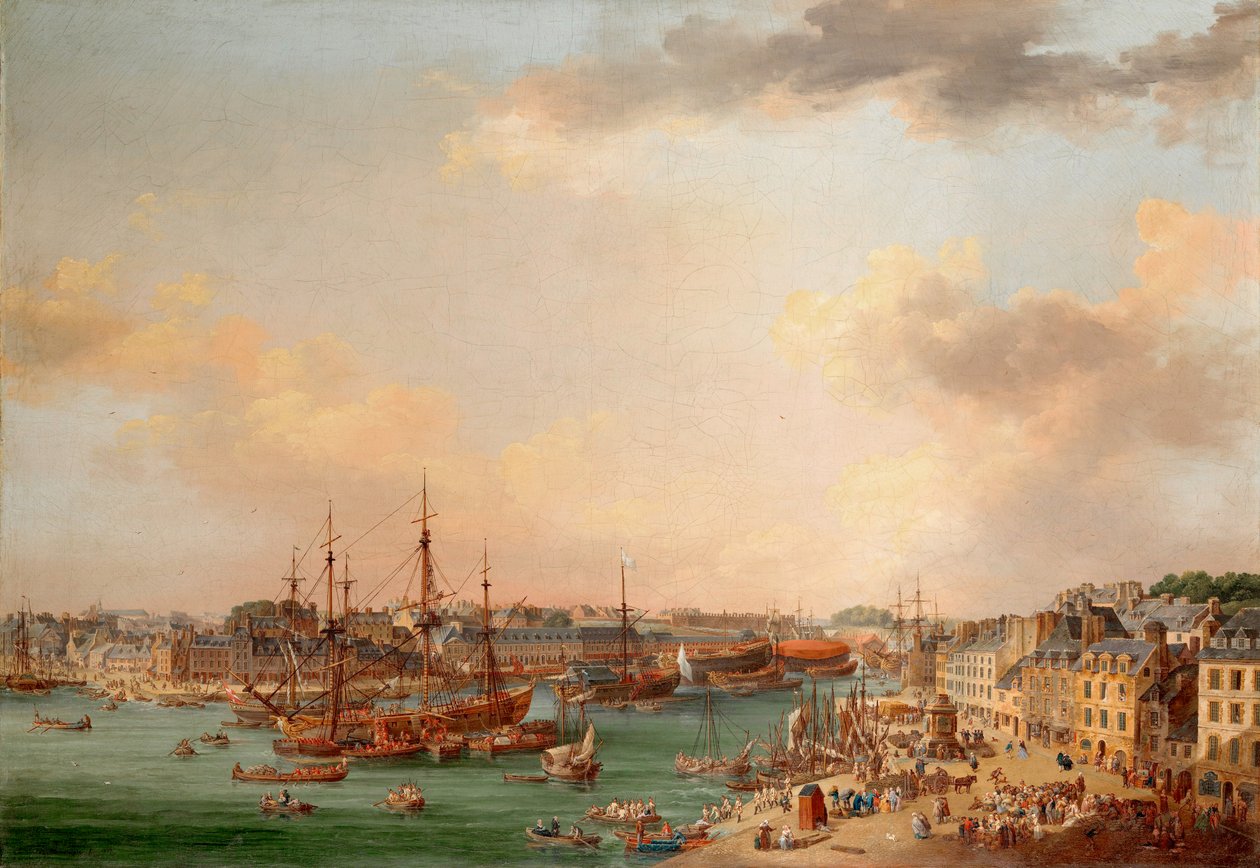 Der äußere Hafen von Brest von Henri Joseph Van Blarenberghe