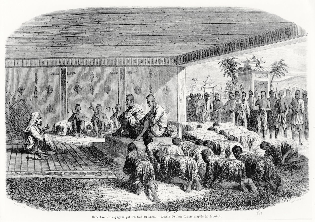 Empfang eines Reisenden durch den König von Laos, 1861 von Henri Mouhot