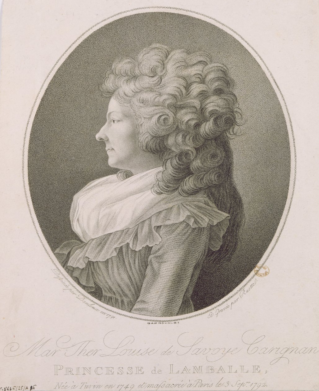 Marie Therese Louise de Savoie-Carignan, Prinzessin von Lamballe von Henri Pierre Danloux