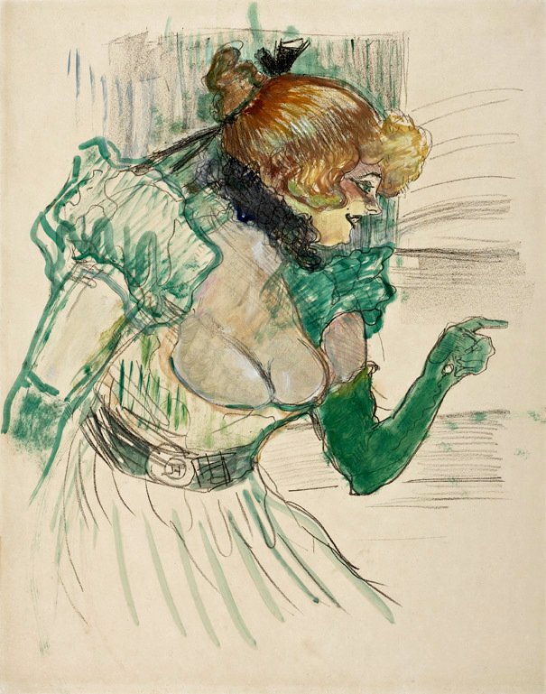 Künstlerin mit grünen Handschuhen von Henri de Toulouse Lautrec