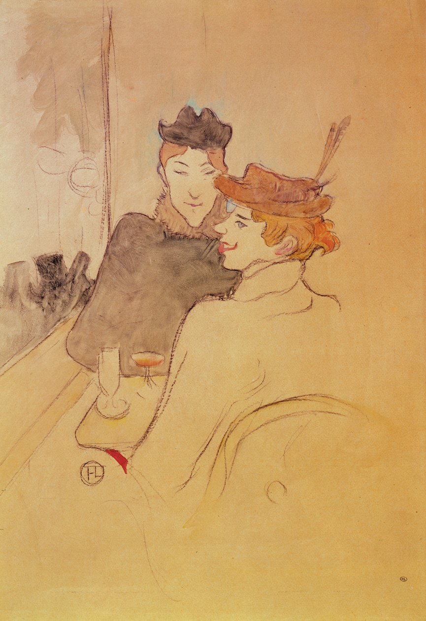 Zwei Frauen sitzen in einem Café von Henri de Toulouse Lautrec