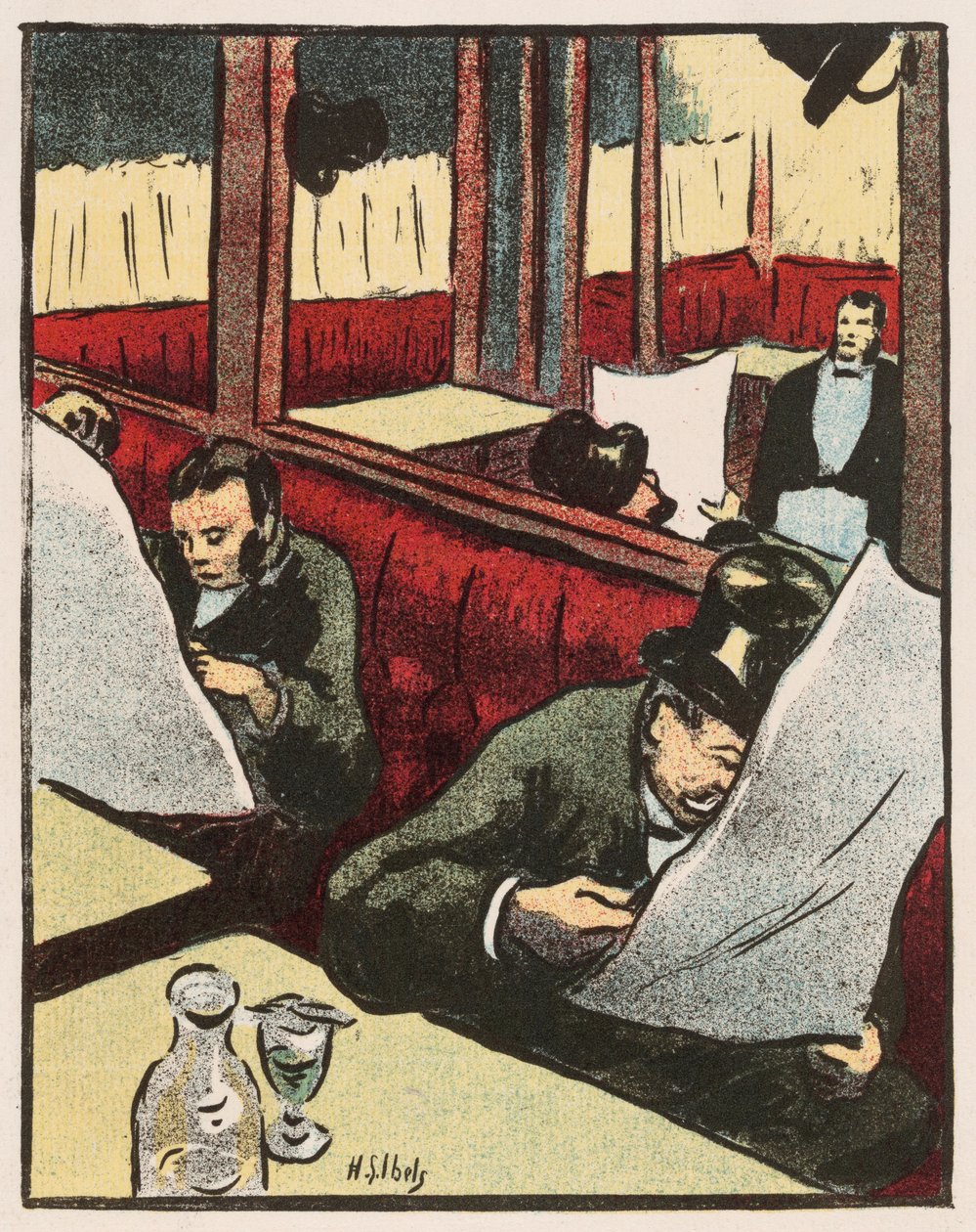 Theaterprogramm für Dornröschen, Silberhochzeit und Ahasvère von Henri-Gabriel Ibels